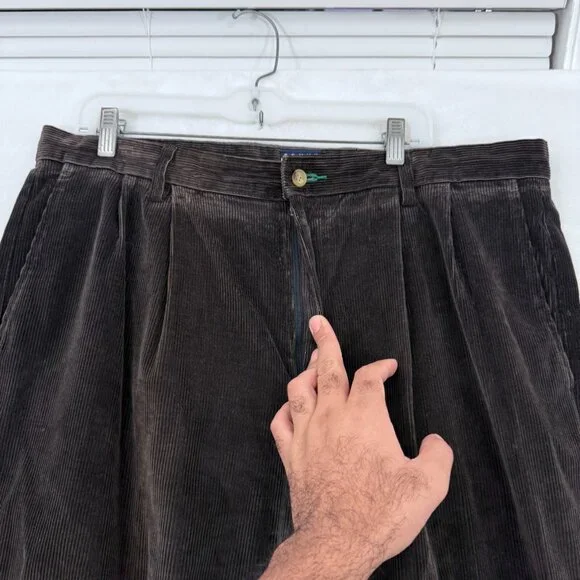 Vintage Tommy Hilfiger Corduroy Pants Mens 38x32 (38x28) Brown Baggy Relaxed Fit - Picture 8 of 13